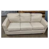 3 Seat White "Leather" Couch