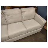 3 Seat White "Leather" Couch
