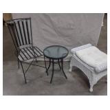 Wicker Ottoman Patio Chair Patio Table