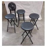 5 Folding Black Bar Stools