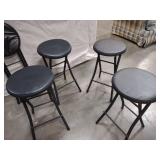 5 Folding Black Bar Stools