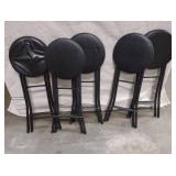 5 Folding Black Bar Stools