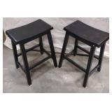 Matching Dark Wood Bar Stools