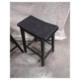 Matching Dark Wood Bar Stools