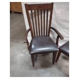 2 Non Matching Dining Chairs Wood With Upholstered Seat