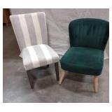 Green Upholstered Chair Striped Upholstered Chair