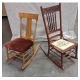 2 Vintage Rocking Chairs 1 May Be Birds Eye Maple