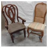 Wooden Upholstered Dining Chair With Arms Wooden Upholstered Cane Back Chair