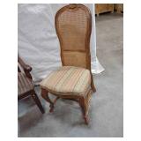 Wooden Upholstered Dining Chair With Arms Wooden Upholstered Cane Back Chair