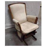 Wooden and Upholstered Nursery Glider Chair