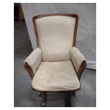 Wooden and Upholstered Nursery Glider Chair