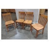 4 Solid Wooden Dining Chairs