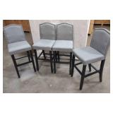 4 Upholstered Grey Counter Height Chairs