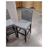 4 Upholstered Grey Counter Height Chairs