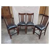 4 Wooden Dining Chairs Upholstered Seat