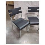 3 Ikea Lavar Black Placstic and Metal Dining Chairs