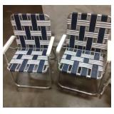 3 Vintage Folding Camping Chairs 2 Sunbeam 1 Woven Rocker