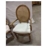 Matching French Country Louis XVI Style Oval Cane Back Arm Chair