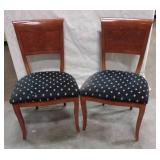 Matching Wooden Chairs With Upholstered Seat