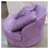 Purple Oversized Swivel Barrel Accent Chair 4