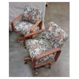 4 Rolling Game Table Chairs Poker Themed