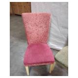 Matching Green and Red Straight Dining Chairs