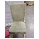 Matching Green and Red Straight Dining Chairs