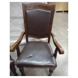 Matching Dining Chairs With Brown Faux Leather Back and Seat