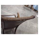 Matching Dining Chairs With Brown Faux Leather Back and Seat