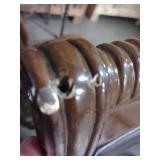 Matching Dining Chairs With Brown Faux Leather Back and Seat