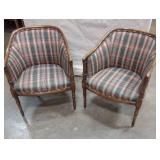 Matching Club Chairs With Plaid Fabric