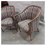Matching Club Chairs With Plaid Fabric