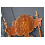 Antique Carved Wood Rocking Chair - Central Back Medallion, Victorian Style