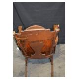 Antique Carved Wood Rocking Chair - Central Back Medallion, Victorian Style