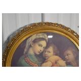 Raphael Madonna della Sedia - The Virgin on the Chair, Round Gilt Frame