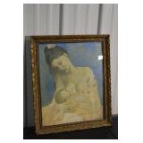 Picasso Signature Mother & Child Framed Painting Reproduction