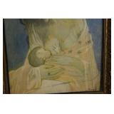 Picasso Signature Mother & Child Framed Painting Reproduction