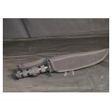 Marine Corps Combat Knife - Serrated Edge, Knurled Grip, Black Sheath