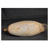 Hand-Carved Wooden Mallard Duck Decoy - Green Head, Painted Surface