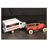 Bitchin Street Rods White Delivery Truck & Harley-Davidson Vintage Car Die-Cast (Lot of 2)