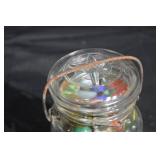 Ideal Mason Jar with Multicolor Glass Marbles