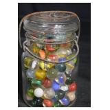 Ideal Mason Jar with Multicolor Glass Marbles