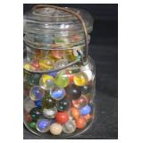 Ideal Mason Jar with Multicolor Glass Marbles