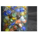 Glass Marbles in Mason Jar - Assorted Multicolor Marbles for Crafts