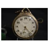 Antique Pocket Watch & Buck Knife Lot with Lighter, Leather Sheath & Split Shot Tin