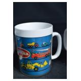 Vintage Tonka Ceramic Mugs - 3-Pack Blue with Toy Trucks Graphics