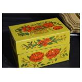 Gold Round Vanity Mirror & Floral Lacquer Boxes - 3-Piece Decor Set