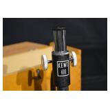 Kent Vintage Compound Microscope 150X-750X with Wooden Box & Accessories