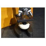 Kent Vintage Compound Microscope 150X-750X with Wooden Box & Accessories