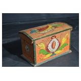 Norwegian Rosemaling Wooden Chest - Hand-Painted Floral Jewelry Box